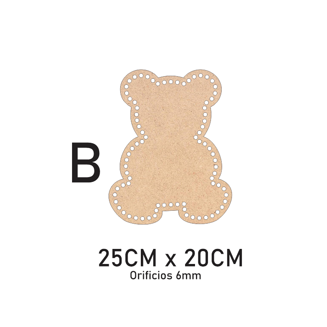 Bases para crochet y trapillo de Osito 2