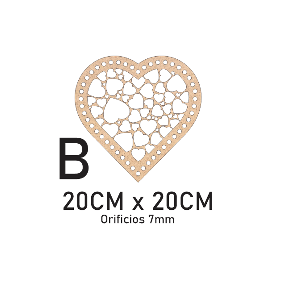 Bases para crochet y trapillo en forma de corazon 2