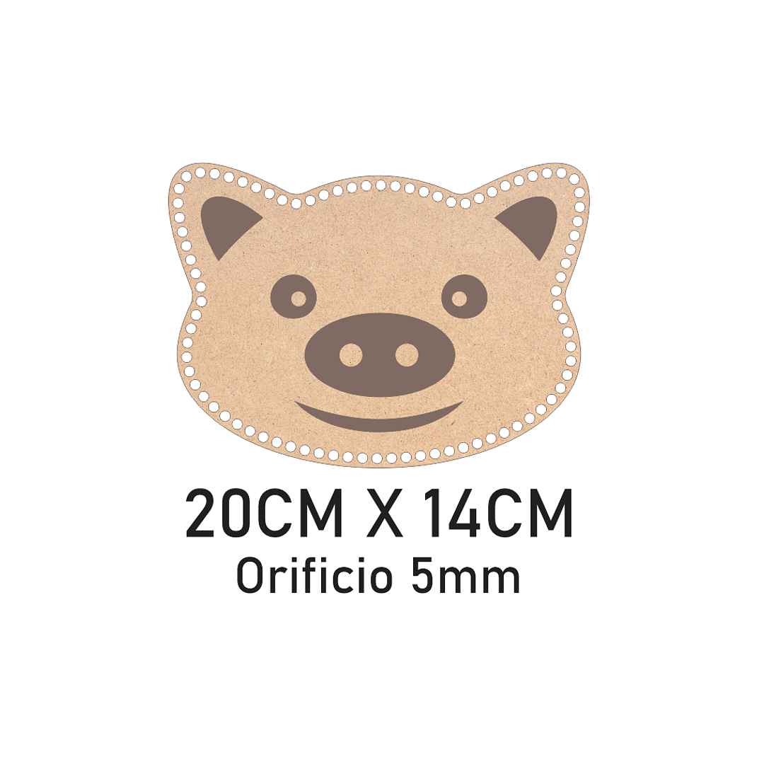 Base para crochet y trapillo en forma de chanchito 2