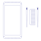 Mini telar de mano 17cm de largo con agujas  2