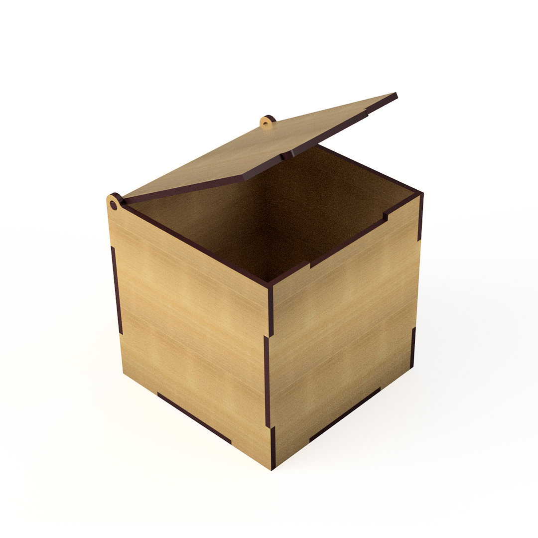 Caja de madera terciada 10cm X 10cm X 10cm