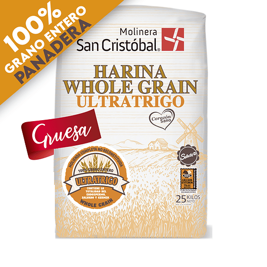 HARINA WHOLE GRAIN PANADERA GRUESA 25 KG