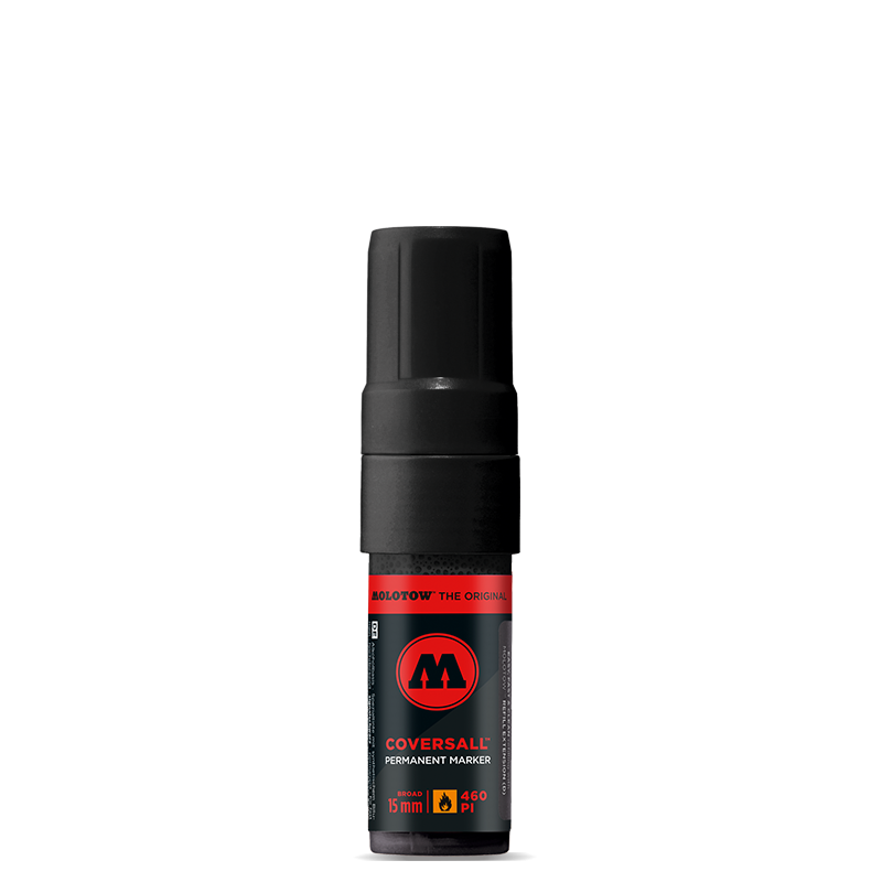 Molotow CoversAll 460PI Pennarello Indelebile – Punta A Scalpello 15 Mm, Inchiostro Nero Intenso A Base Alcolica, Ricaricabile, Per Superfici