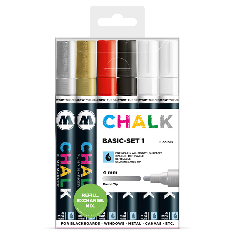 Pack 6 Chalk marker - 4 mm Set basic 1