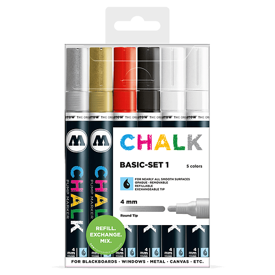 Pack 6 Chalk marker - 4 mm Set basic 1