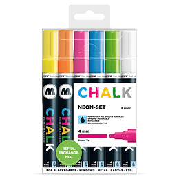 Pack 6 Chalk marker - 4 mm Neón-set