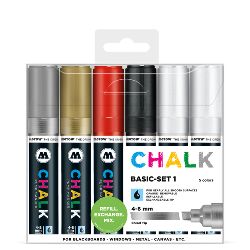 Pack 6 Chalk marker - 4-8 mm Set basic 1