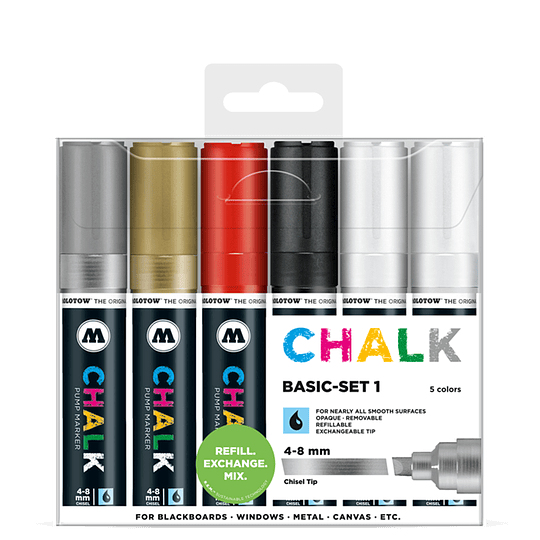 Pack 6 Chalk marker - 4-8 mm Set basic 1