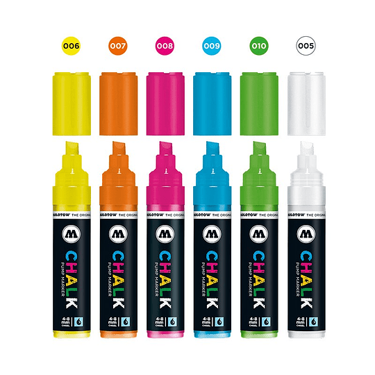 Pack 6 Chalk marker - 4-8 mm Neón-set