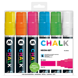 Pack 6 Chalk marker - 15 mm Neón-set