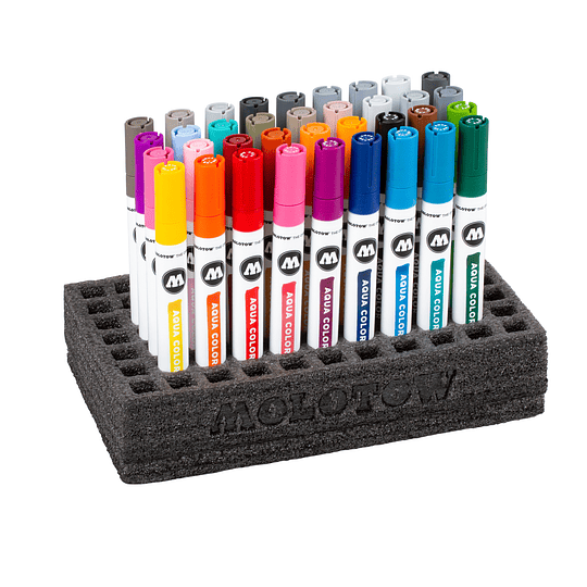 Full Set 36 marcadores Aqua Color Brush + Organizador