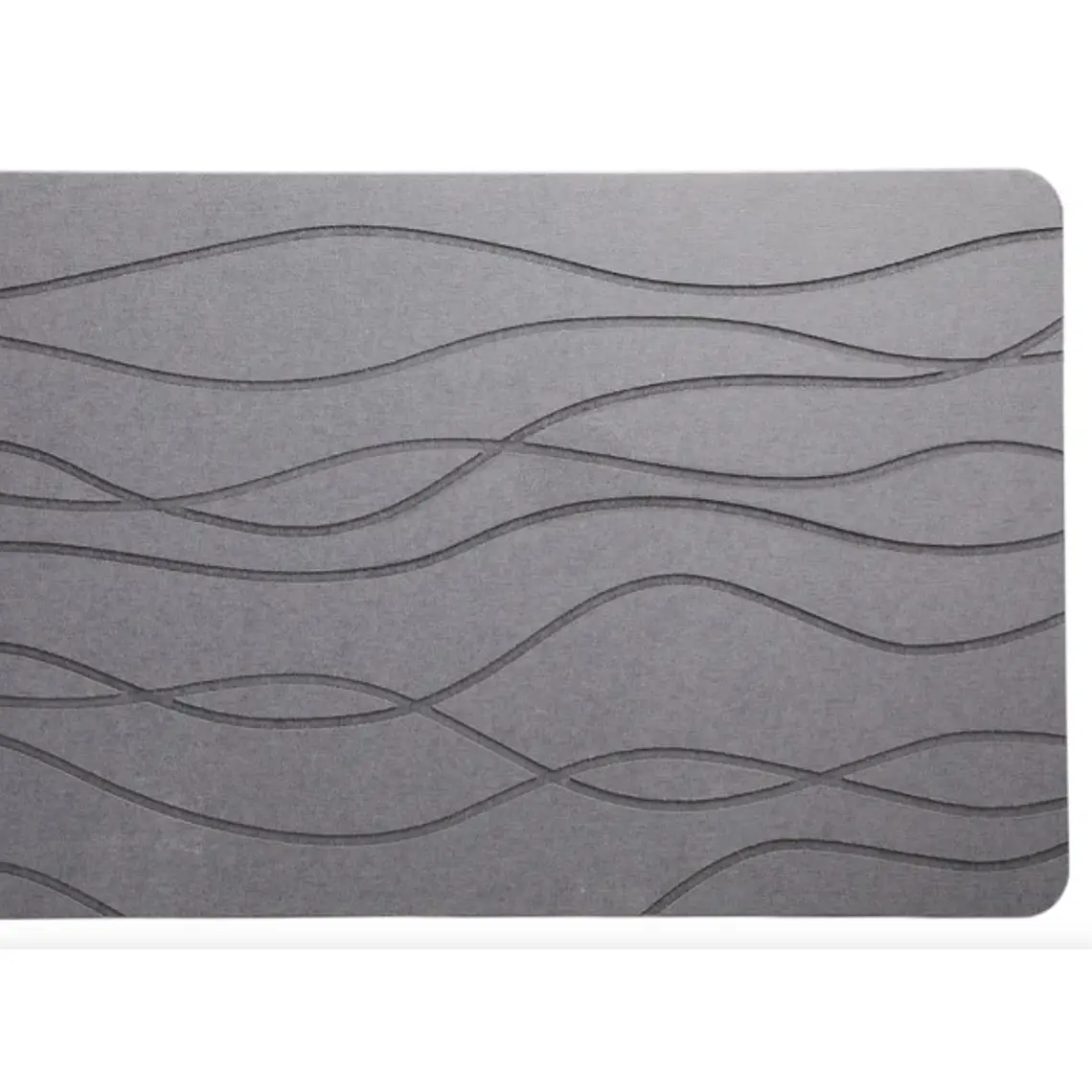 Alfombra Baño Diatomita Antideslizante Gris Oscuro Ondas 3