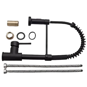 Llave Cocina Monocomando Flexible Negra Coreaqua