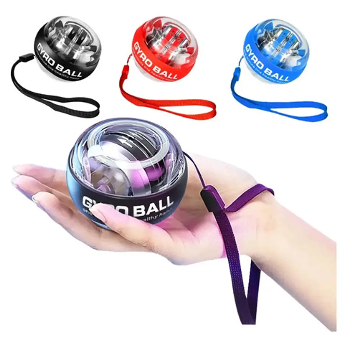 Powerball Ejercicio Rehabilitación Brazo Gyro Rojo Led + Estuche 2