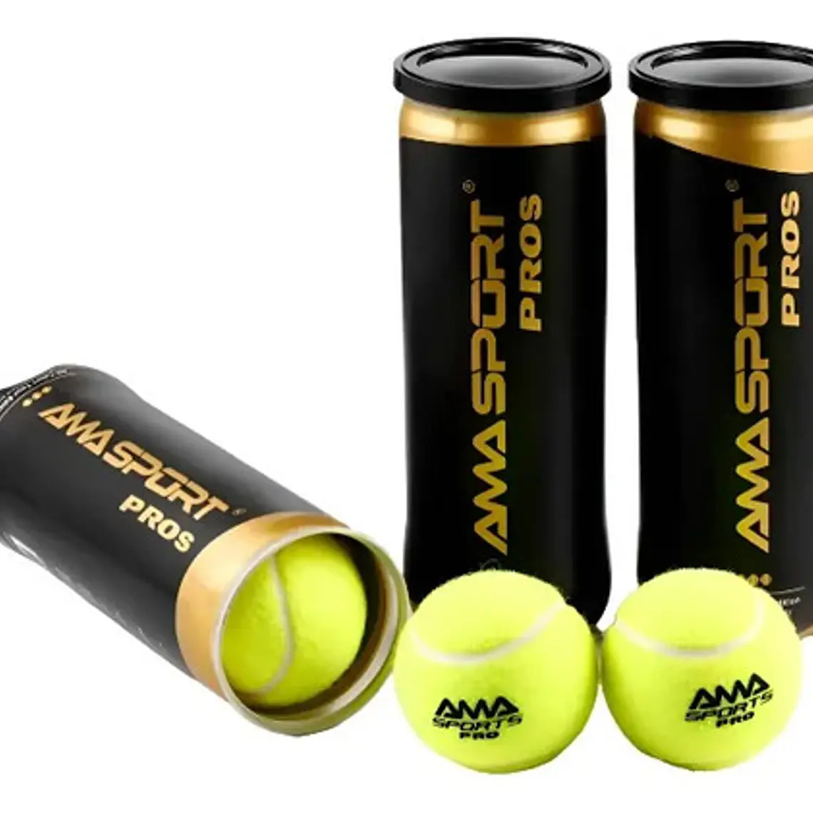 3 Tarros De Pelotas Premium Padel Amasport Pros Amarillo 1