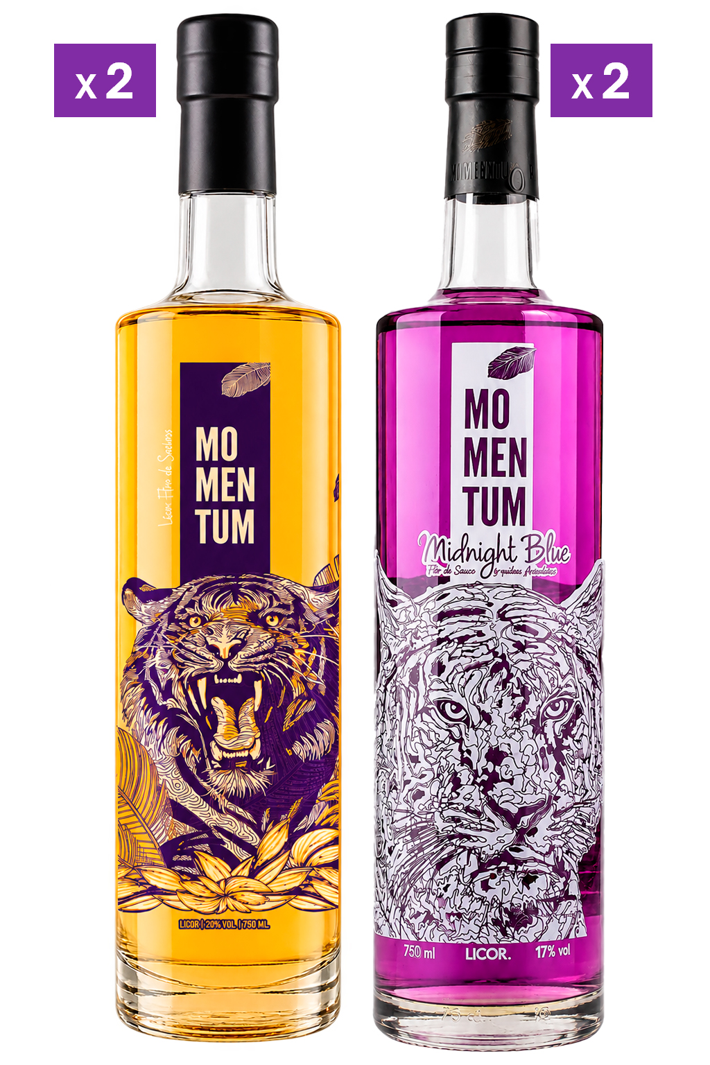 Momentum x 2 + Midnight Blue x 2 ($11.000 x Botella)