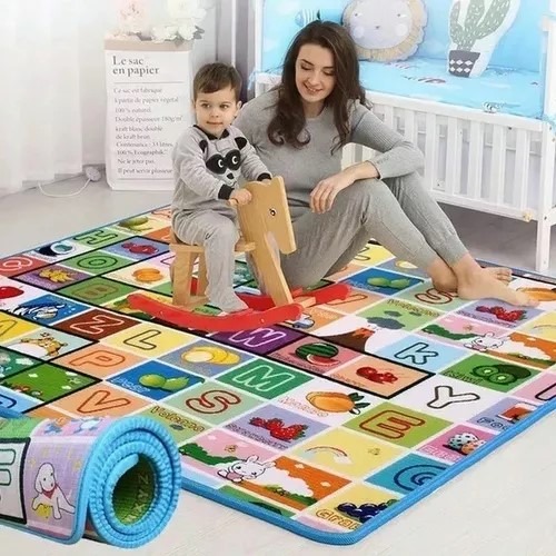 Alfombra Didactica Antigolpes Doble Cara Bebes Diseños 195x179cm
