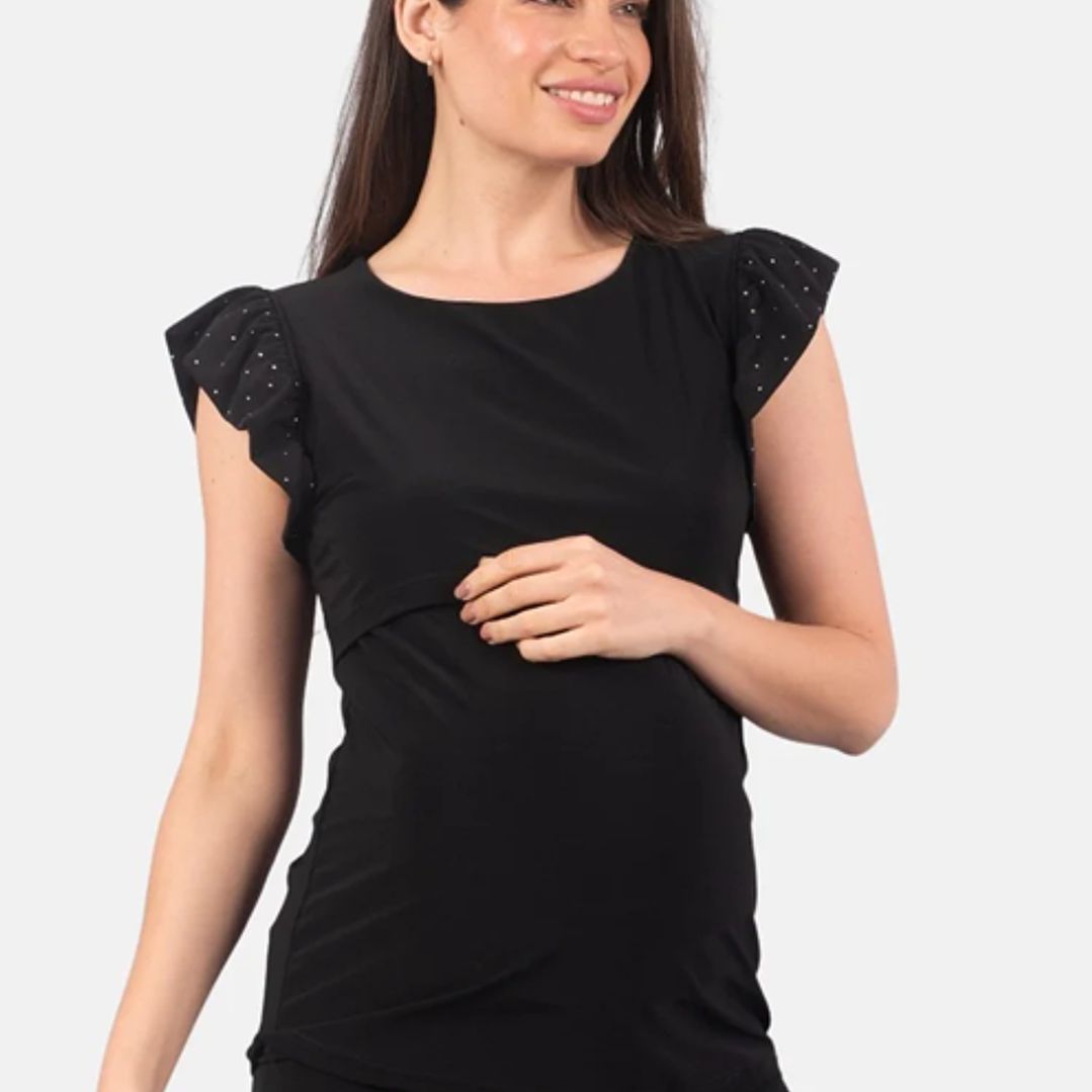 Polera Maternal y Lactancia Moni Negro 1