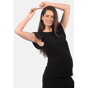 Polera Maternal y Lactancia Moni Negro