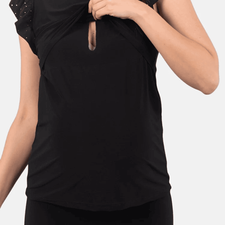 Polera Maternal y Lactancia Moni Negro 3