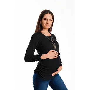 Polera Maternal y Lactancia Canuton Oliva Negra