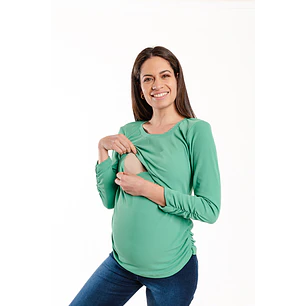Polera Maternal y Lactancia Canuton Verde
