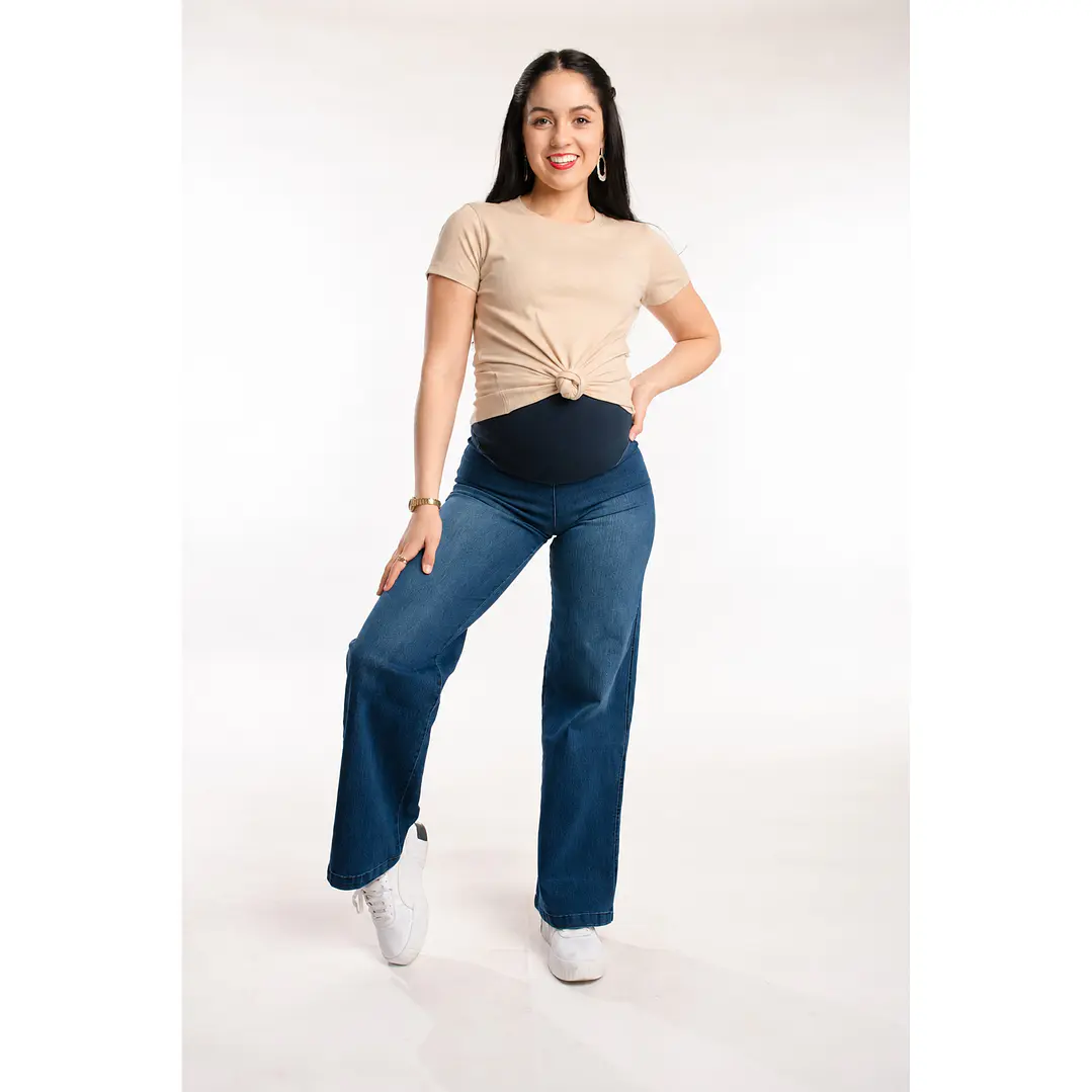 Jeans Palazzo Maternal DenimBlue 1