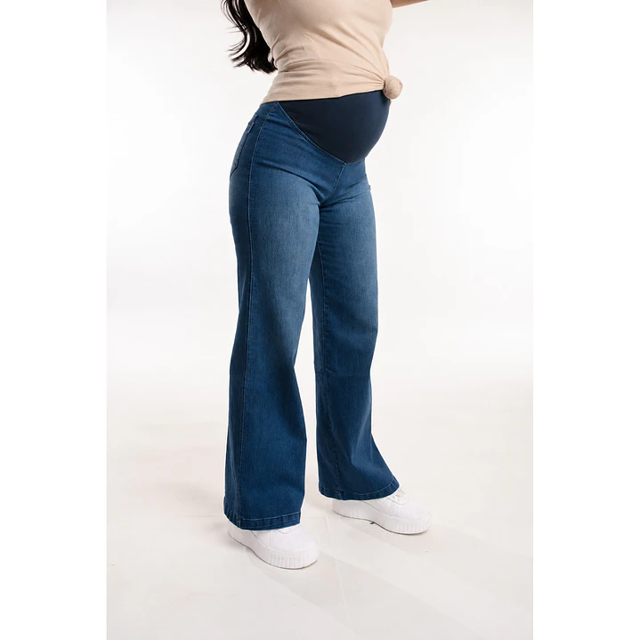 Jeans Palazzo Maternal DenimBlue 4