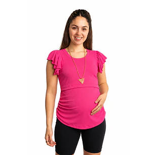 Polera maternal y de lactancia Ángel Fucsia