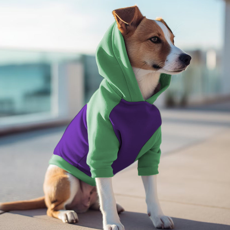 Poleron con Gorro Morado Menta 1