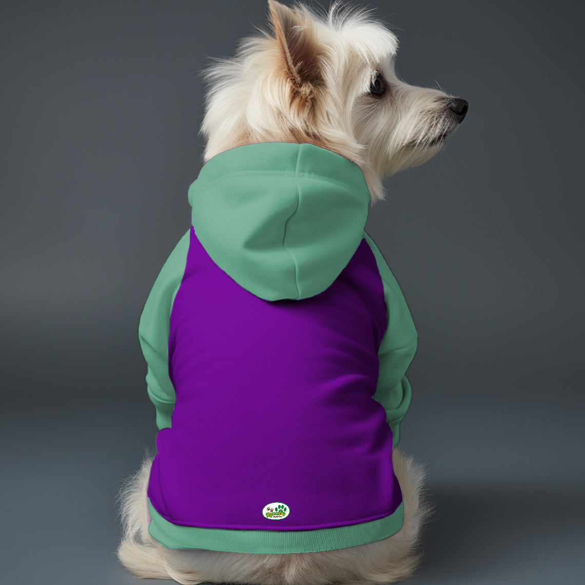 Poleron con Gorro Morado Menta 2