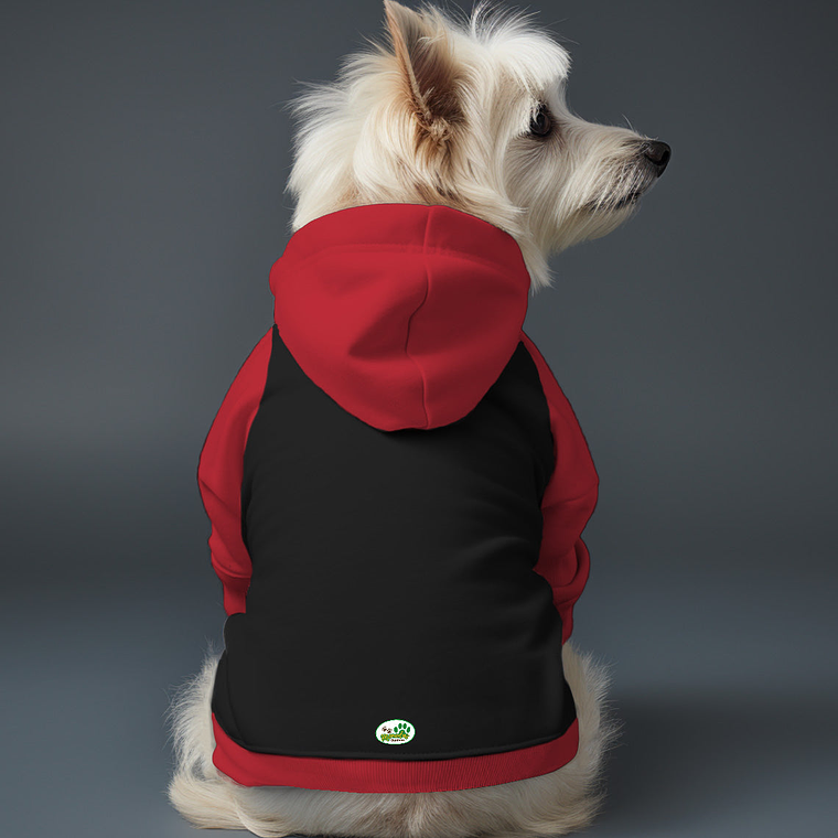 Poleron con Gorro Negro Rojo 2