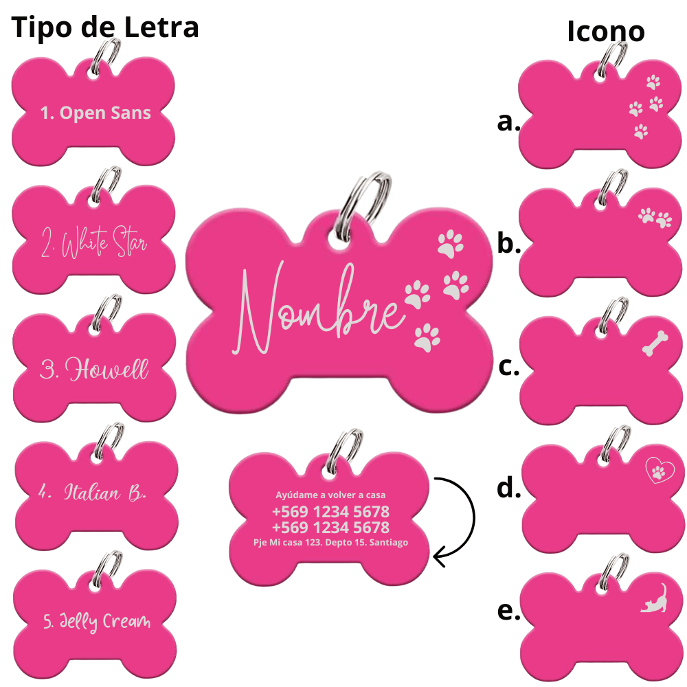 Medalla Grabado Laser Fucsia 2