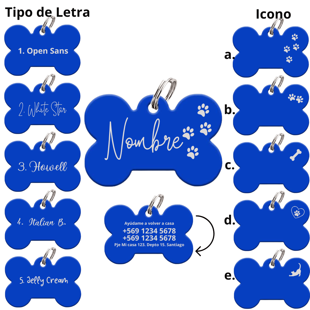 Medalla Grabado Laser Azul 2