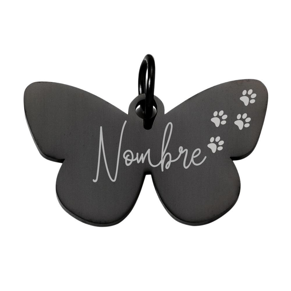 Medalla Acero Inoxidable - Mariposa Negro 1