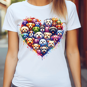 Polera Unisex Perros coloridos