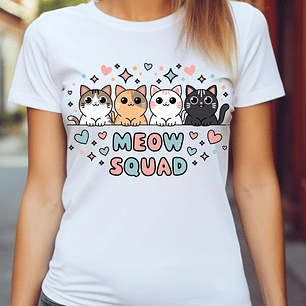Polera Unisex Escuadrón Meow