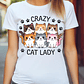Polera Unisex Mujer loca con gatos - Miniatura 1