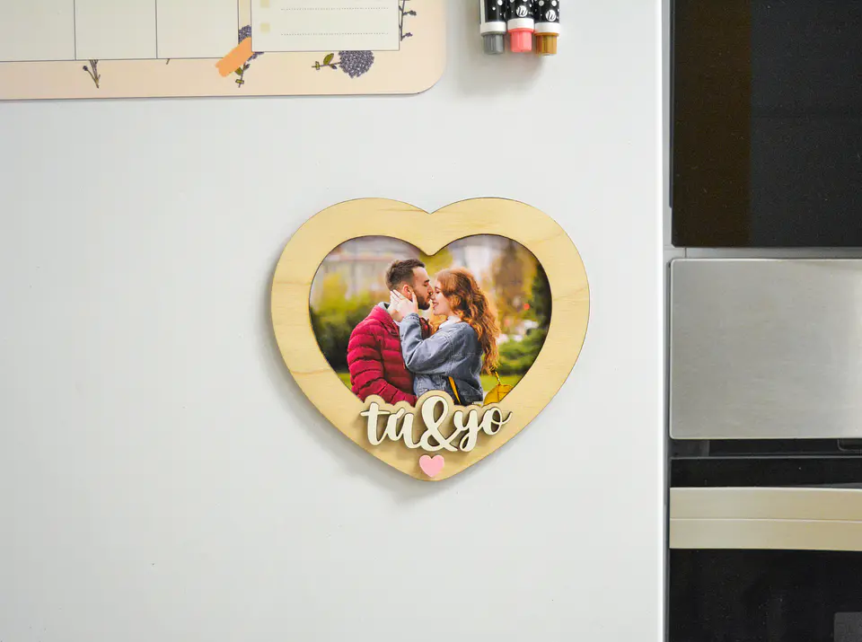 Imán con foto en forma de corazón 1