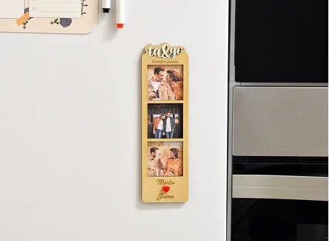 Imán con foto en forma de fotomatón