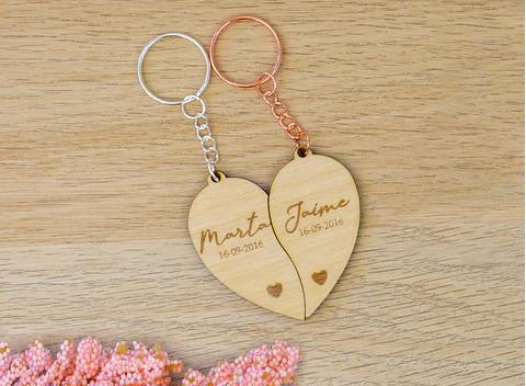 Llavero corazón partido