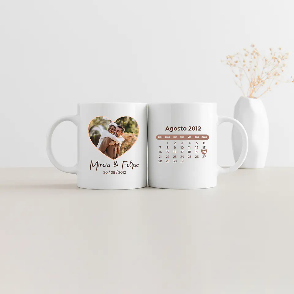 Taza enamorados calendario 1