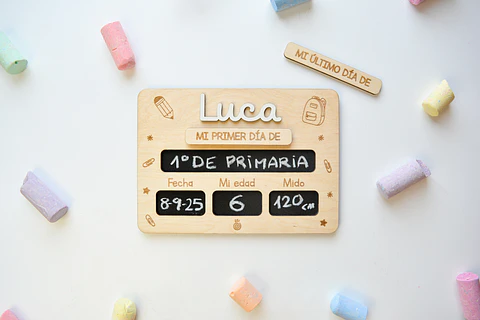 Pizarra mi primer día de cole