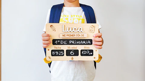 Pizarra mi primer día de cole