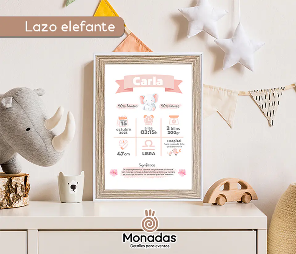 Marco con natalicio personalizado 6