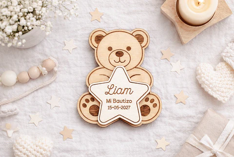 Osito de madera con imán