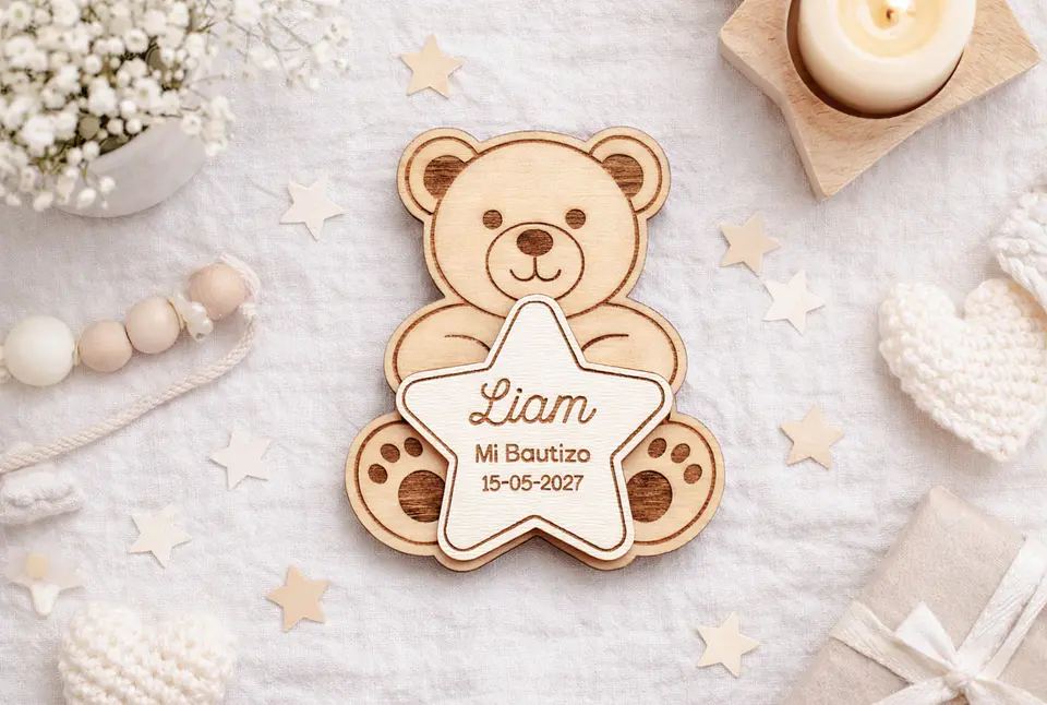 Osito de madera con imán 1