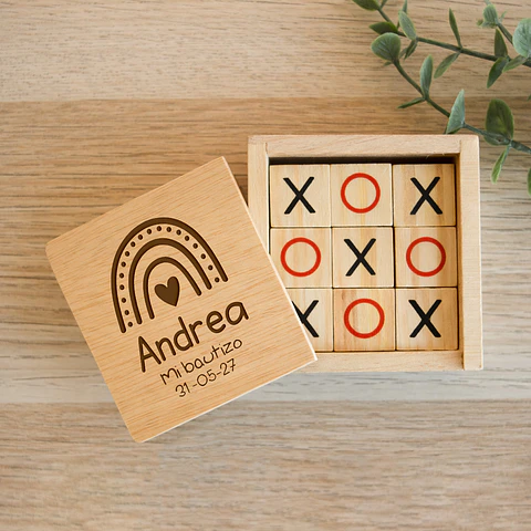 3 en Raya de madera personalizado