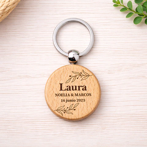 Llavero redondo personalizado para Bodas