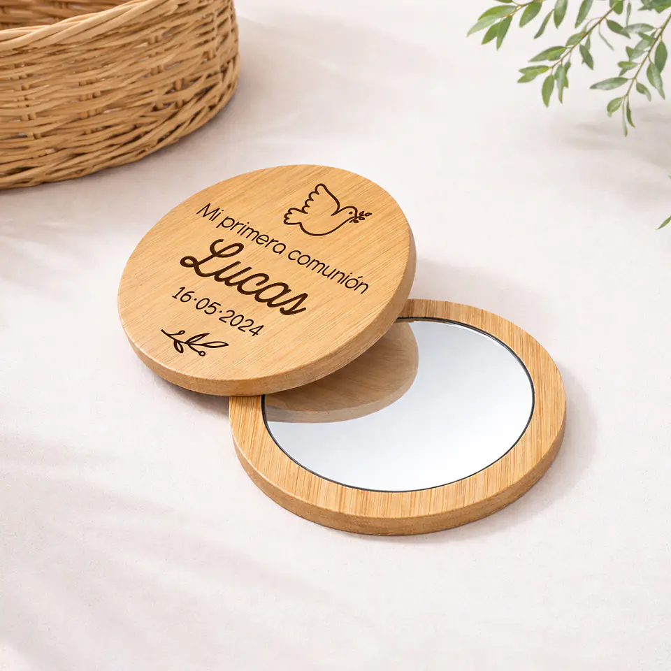 Espejo redondo grabado 1